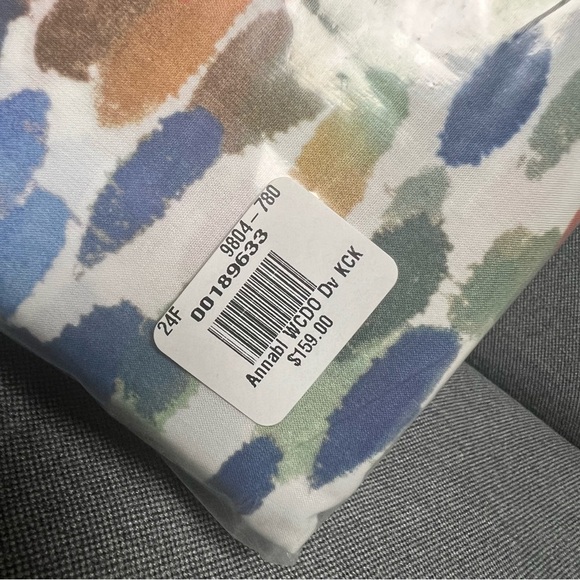 Pottery Barn Annabel Watercolor Dot Organic Percale Duvet Cover King - Picture 8 of 9